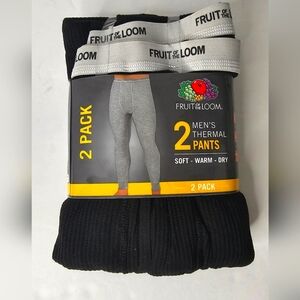 Mens Lg (36-38) Fruit of the Loom 2pk Thermal Pants